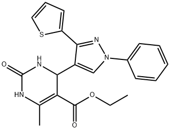 376358-26-8 ethyl 6-methyl-2-oxo-4-(1-phenyl-3-(thiophen-2-yl)-1H-pyrazol-4-yl)-1,2,3,4-tetrahydropyrimidine-5-carboxylate