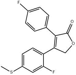 4-(2-氟-4-(甲硫基)苯基)-3-(4-氟苯基)呋喃-2(5H)-酮,376588-91-9,结构式