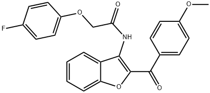 2-(4-fluorophenoxy)-N-(2-(4-methoxybenzoyl)benzofuran-3-yl)acetamide Struktur