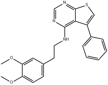 N-(3,4-dimethoxyphenethyl)-5-phenylthieno[2,3-d]pyrimidin-4-amine Struktur