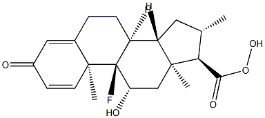 (8S,9R,10S,11S,13S,14S,16S,17R)-9-fluoro-11,17-dihydroxy-10,13,16-trimethyl-3-oxo-6,7,8,9,10,11,12,13,14,15,16,17-dodecahydro-3H-cyclopenta[a]phenanthrene-17-carboxylic acid Struktur