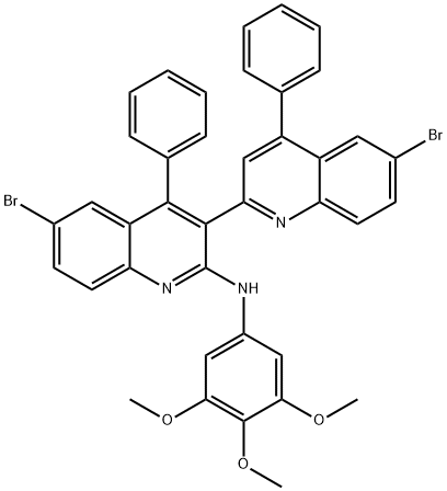 6,6-dibromo-4,4-diphenyl-N-(3,4,5-trimethoxyphenyl)-[2,3-biquinolin]-2-amine Structure