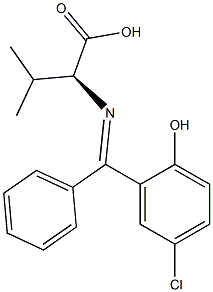 (S,E)-2 - ((((5-氯-2-羟基苯基)(苯基)亚甲基)氨基)-3-甲基丁酸,38075-43-3,结构式