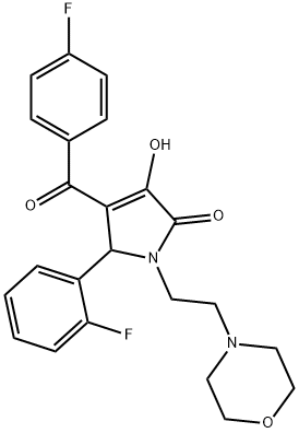 4-(4-fluorobenzoyl)-5-(2-fluorophenyl)-3-hydroxy-1-(2-morpholinoethyl)-1,5-dihydro-2H-pyrrol-2-one Struktur