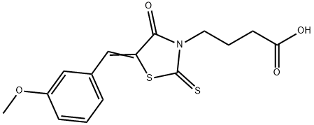 4-(5-(3-甲氧基苯亚甲基)-4-氧代-2-硫代噻唑烷-3-基)丁酸, 381691-83-4, 结构式