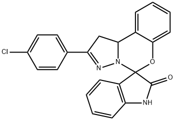 2-(4-chlorophenyl)-1,10b-dihydrospiro[benzo[e]pyrazolo[1,5-c][1,3]oxazine-5,3-indolin]-2-one 结构式