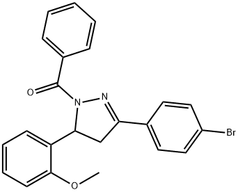 (3-(4-bromophenyl)-5-(2-methoxyphenyl)-4,5-dihydro-1H-pyrazol-1-yl)(phenyl)methanone,381709-90-6,结构式