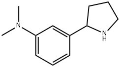 N,N-dimethyl-3-pyrrolidin-2-ylaniline 化学構造式