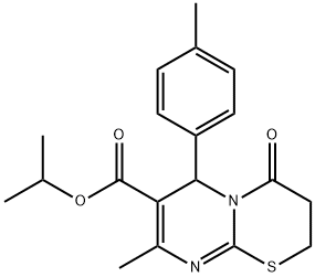 isopropyl 8-methyl-4-oxo-6-(p-tolyl)-3,4-dihydro-2H,6H-pyrimido[2,1-b][1,3]thiazine-7-carboxylate 化学構造式