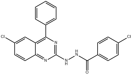 4-chloro-N-(6-chloro-4-phenylquinazolin-2-yl)benzohydrazide Struktur