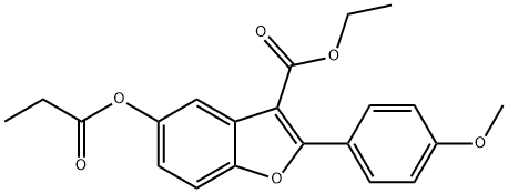 ethyl 2-(4-methoxyphenyl)-5-(propionyloxy)benzofuran-3-carboxylate Structure