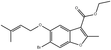 ethyl 6-bromo-2-methyl-5-((3-methylbut-2-en-1-yl)oxy)benzofuran-3-carboxylate Structure