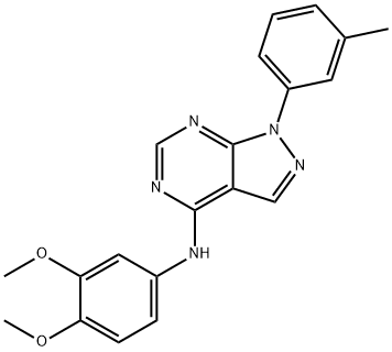 N-(3,4-dimethoxyphenyl)-1-(m-tolyl)-1H-pyrazolo[3,4-d]pyrimidin-4-amine Struktur