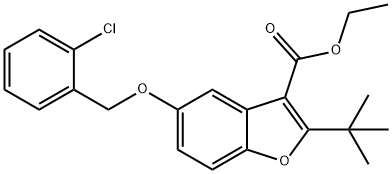 ethyl 2-(tert-butyl)-5-((2-chlorobenzyl)oxy)benzofuran-3-carboxylate|