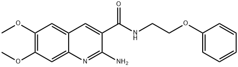 2-amino-6,7-dimethoxy-N-(2-phenoxyethyl)quinoline-3-carboxamide 化学構造式