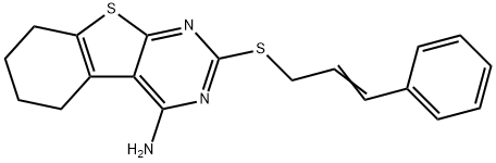 2-(cinnamylthio)-5,6,7,8-tetrahydrobenzo[4,5]thieno[2,3-d]pyrimidin-4-amine Structure