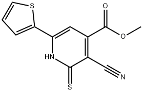 methyl 3-cyano-6-(thiophen-2-yl)-2-thioxo-1,2-dihydropyridine-4-carboxylate 结构式