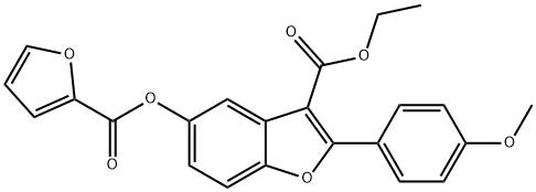 ethyl 5-((furan-2-carbonyl)oxy)-2-(4-methoxyphenyl)benzofuran-3-carboxylate Structure