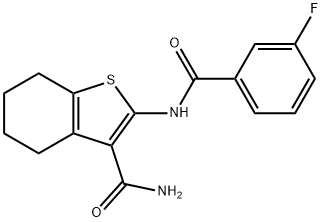 2-{[(3-fluorophenyl)carbonyl]amino}-4,5,6,7-tetrahydro-1-benzothiophene-3-carboxamide Structure