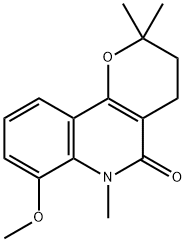 7-methoxy-2,2,6-trimethyl-2,3,4,6-tetrahydro-5H-pyrano[3,2-c]quinolin-5-one 化学構造式