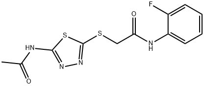 2-((5-acetamido-1,3,4-thiadiazol-2-yl)thio)-N-(2-fluorophenyl)acetamide Structure