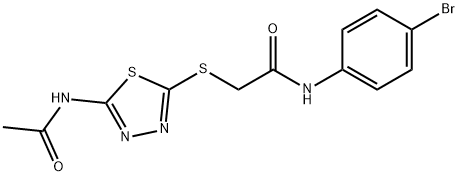 2-((5-acetamido-1,3,4-thiadiazol-2-yl)thio)-N-(4-bromophenyl)acetamide,393564-78-8,结构式