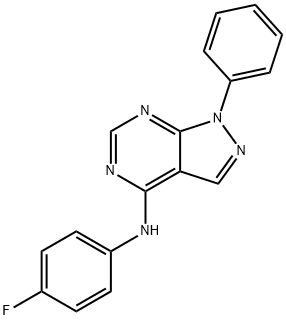 N-(4-fluorophenyl)-1-phenyl-1H-pyrazolo[3,4-d]pyrimidin-4-amine Structure