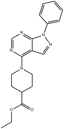 ethyl 1-(1-phenyl-1H-pyrazolo[3,4-d]pyrimidin-4-yl)piperidine-4-carboxylate Structure