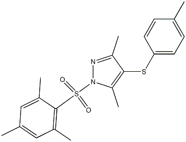 1-(mesitylsulfonyl)-3,5-dimethyl-4-(p-tolylthio)-1H-pyrazole Structure