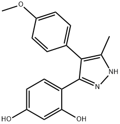 4-(4-(4-methoxyphenyl)-5-methyl-1H-pyrazol-3-yl)benzene-1,3-diol Structure