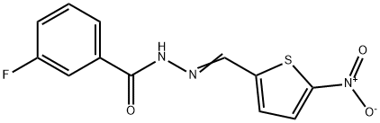 3-氟-N'-((5-硝基噻吩-2-基)亚甲基)苯甲酰肼,394694-98-5,结构式