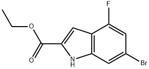 乙基 6-溴-4-氟-1H-吲哚-2-甲酸基酯, 396075-55-1, 结构式