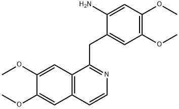 2-[(6,7-ジメトキシ-1-イソキノリル)メチル]-4,5-ジメトキシアニリン 化学構造式