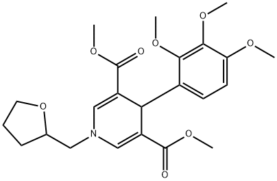 dimethyl 1-(tetrahydrofuran-2-ylmethyl)-4-(2,3,4-trimethoxyphenyl)-1,4-dihydropyridine-3,5-dicarboxylate Structure