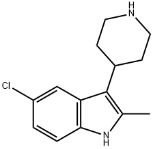 5-氯-2-甲基-3-(哌啶-4-基)-1H-吲哚, 400801-74-3, 结构式