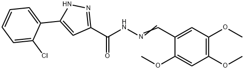 (E)-3-(2-chlorophenyl)-N-(2,4,5-trimethoxybenzylidene)-1H-pyrazole-5-carbohydrazide Struktur