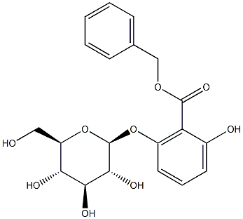 Benzyl 2-hydroxy-6-(beta-glucosyloxy)benzoate 化学構造式
