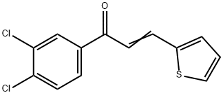 (2E)-1-(3,4-ジクロロフェニル)-3-(チオフェン-2-イル)プロプ-2-エン-1-オン 化学構造式