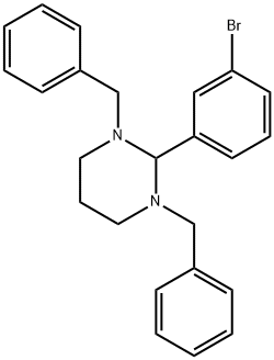 1,3-dibenzyl-2-(3-bromophenyl)hexahydropyrimidine Structure