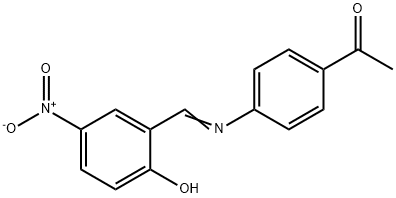 1-{4-[(2-hydroxy-5-nitrobenzylidene)amino]phenyl}ethanone 化学構造式