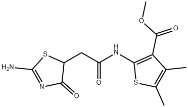 methyl 2-(2-(2-imino-4-oxothiazolidin-5-yl)acetamido)-4,5-dimethylthiophene-3-carboxylate Structure