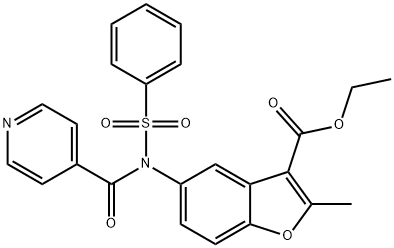 406475-59-0 ethyl 2-methyl-5-(N-(phenylsulfonyl)isonicotinamido)benzofuran-3-carboxylate