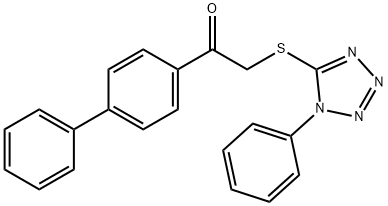 1-([1,1-biphenyl]-4-yl)-2-((1-phenyl-1H-tetrazol-5-yl)thio)ethan-1-one 化学構造式