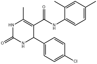 4-(4-chlorophenyl)-N-(2,4-dimethylphenyl)-6-methyl-2-oxo-1,2,3,4-tetrahydropyrimidine-5-carboxamide,421576-65-0,结构式