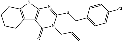 3-allyl-2-((4-chlorobenzyl)thio)-5,6,7,8-tetrahydrobenzo[4,5]thieno[2,3-d]pyrimidin-4(3H)-one 结构式