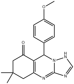 9-(4-methoxyphenyl)-6,6-dimethyl-5,6,7,9-tetrahydro-[1,2,4]triazolo[5,1-b]quinazolin-8(4H)-one 结构式