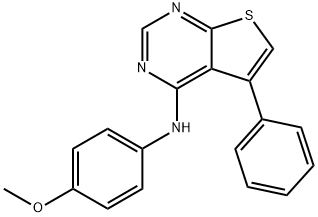 N-(4-methoxyphenyl)-5-phenylthieno[2,3-d]pyrimidin-4-amine 化学構造式