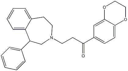 1-(2,3-dihydro-1,4-benzodioxin-6-yl)-3-(5-phenyl-1,2,4,5-tetrahydro-3-benzazepin-3-yl)propan-1-one Structure