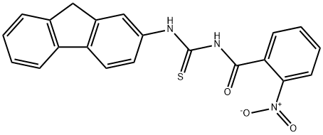 N-(9H-fluoren-2-ylcarbamothioyl)-2-nitrobenzamide Struktur