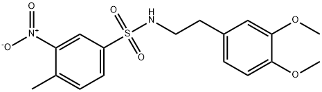 N-[2-(3,4-dimethoxyphenyl)ethyl]-4-methyl-3-nitrobenzenesulfonamide 结构式